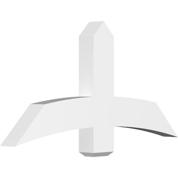 Ekena Millwork Bellingham Architectural Grade PVC Gable Bracket, 48"W x 24"H x 4"D x 6"F, 12/12 Pitch GBP048X24X0406BEL00 - main